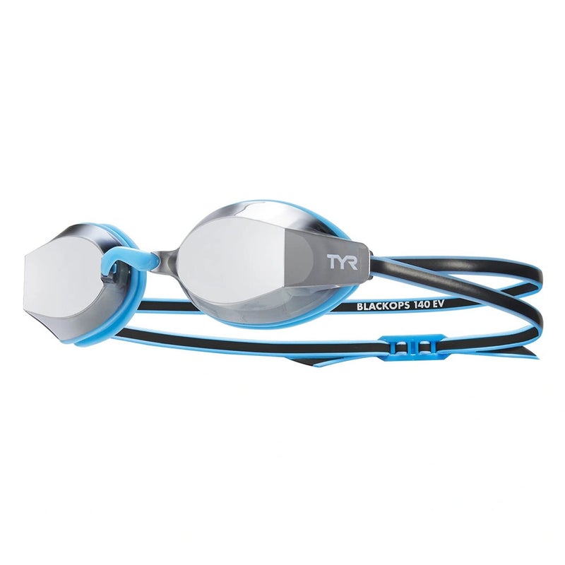 TYR Blackops 140 EV Racing Mirrored Goggles Junior Fit, Silver/Blue/Black